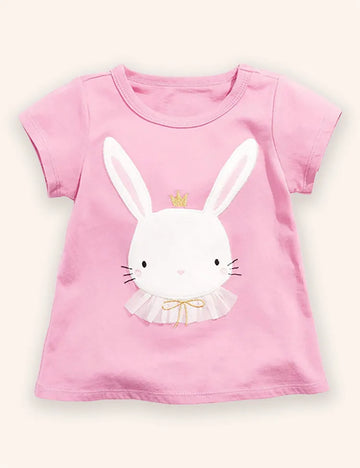 Cute Bunny Applique T-shirt